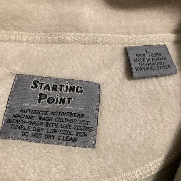 NWOT Vintage Starting Point Fleece Pullover Coat Jacket 1/4 Zip Men's Size L - Picture 8 of 9